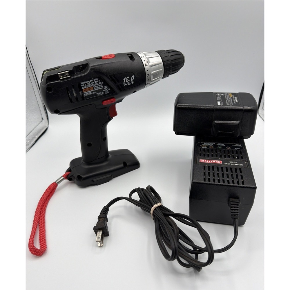 Craftsman 18v Cordless Drill 982027-001 Dual Fast Charger 981831 Battery 982027